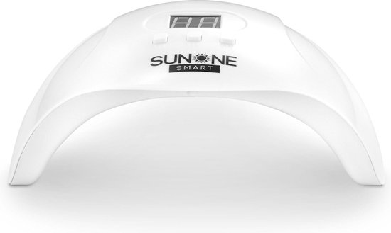 Witte SUNONE Smart UV/LED nagellamp met digitale timer en boogvorm.