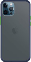 iPhone 12 Pro Max Back Cover - Blauw/Transparant