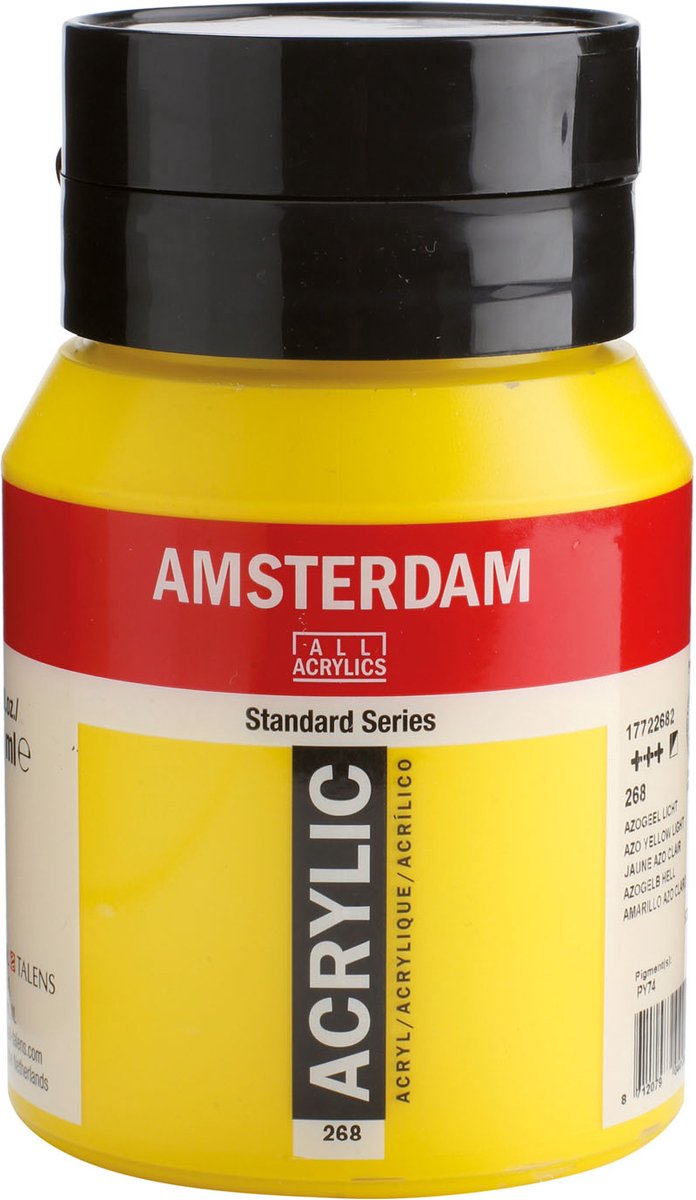 Amsterdam Standard Series Acrylverf Pot 500 ml Azogeel Licht 268