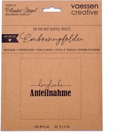 Vaessen Creative Embossing Folder - tekst herzliche Anteilna