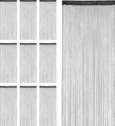 Relaxdays 10x Draadgordijn glitters - deurgordijn - draadgordijn - 90 x 245 cm - zwart