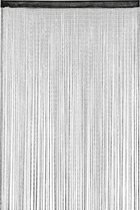 Relaxdays 1x Draadgordijn glitters - deurgordijn - draadjesgordijn - 145 x 245 cm - zwart
