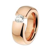 The Jewelry Collection Ring Zirkonia - Staal