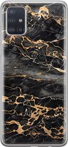 Samsung A71 hoesje siliconen - Marmer grijs brons | Samsung Galaxy A71 case | grijs | TPU backcover transparant