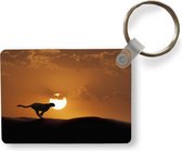 Sleutelhanger - Silhouet van een cheeta in de woestijn - Uitdeelcadeautjes - Plastic