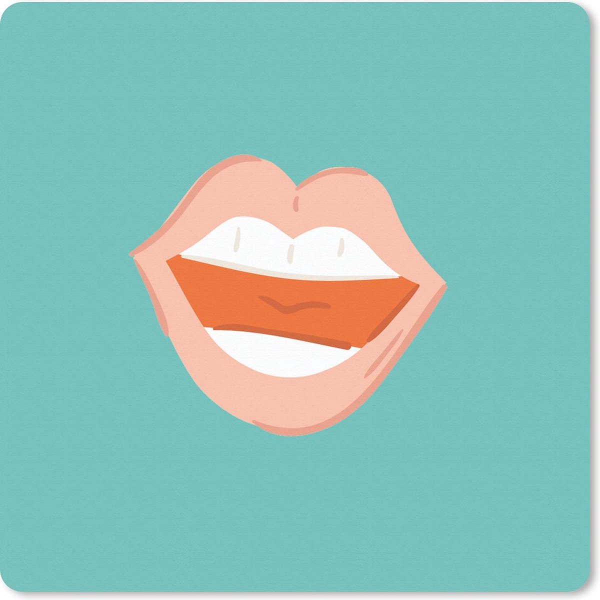 Muismat 30x30 cm - Mousepad Mond - Blauw - Roze - Muismatten