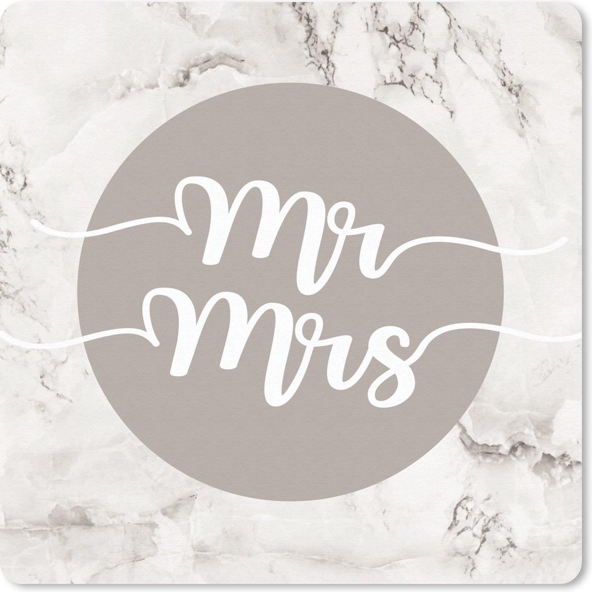 Muismat 30x30 cm - Mousepad Mr Mrs - Spreuken - Quotes - Trouwen - Muismatten