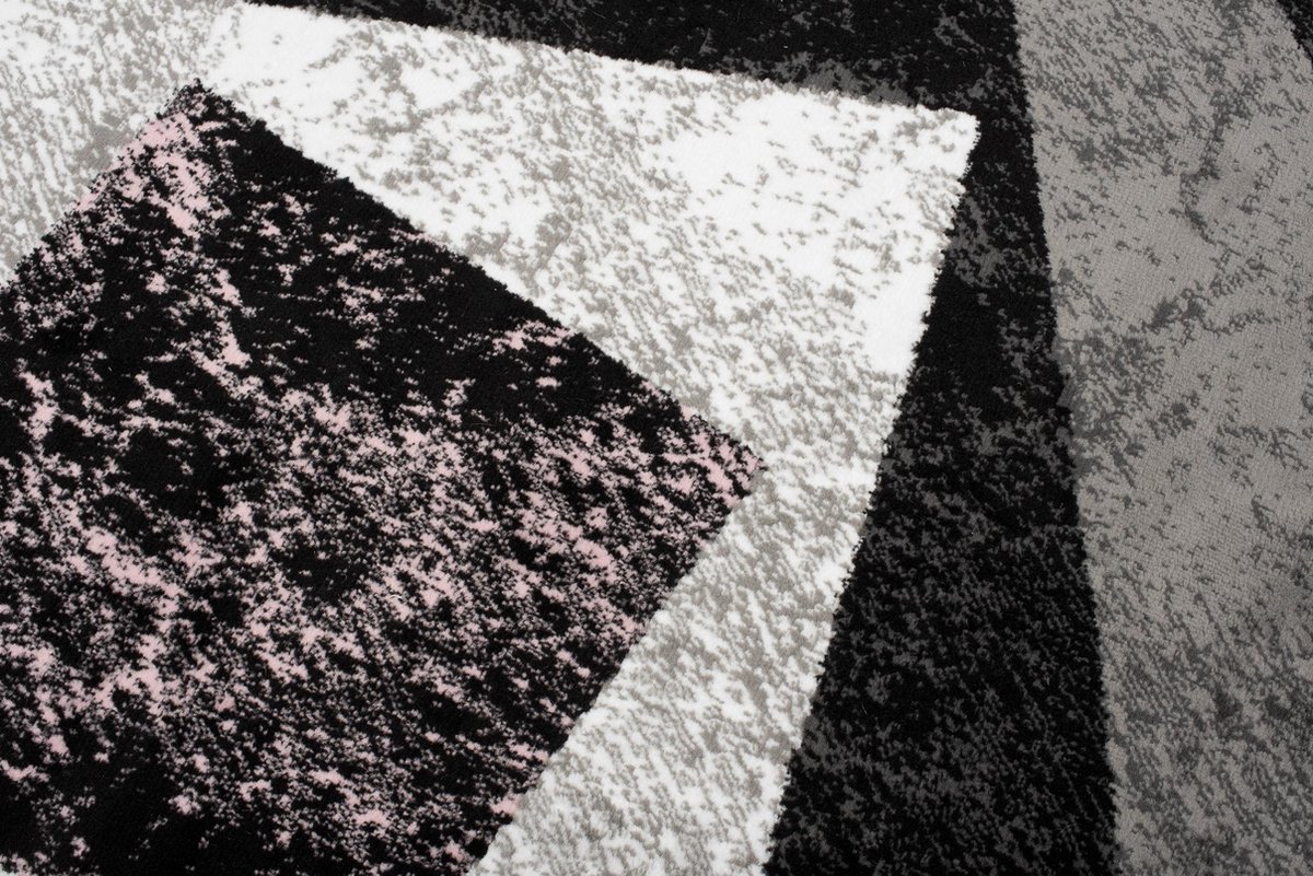 Tapiso Dream Vloerkleed Woonkamer Grijs Roze Golven Modern Binnenkleed Laapgolig Tapijt Maat - 140 x 200 cm