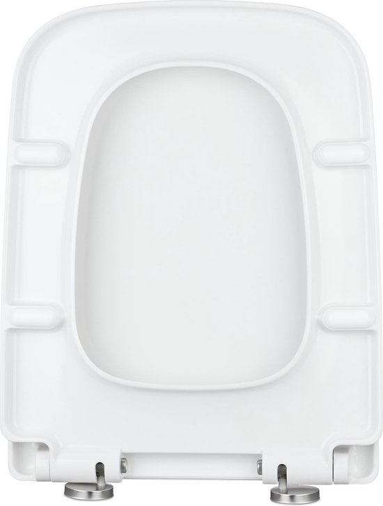 Wc-bril met softclosemechanisme, rechthoekig, rechthoekig, toiletbril, softclosemechanisme, Quick Release, duroplast, geschikt voor elk toilet, wit -34 x 45 cm