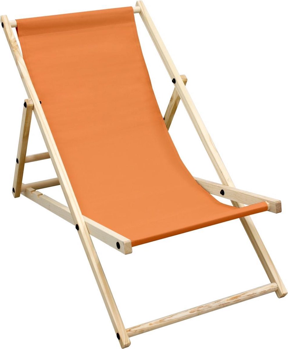 Tuinstoel Strandstoel Ligstoel Ligstoel Oranje van hout opvouwbaar