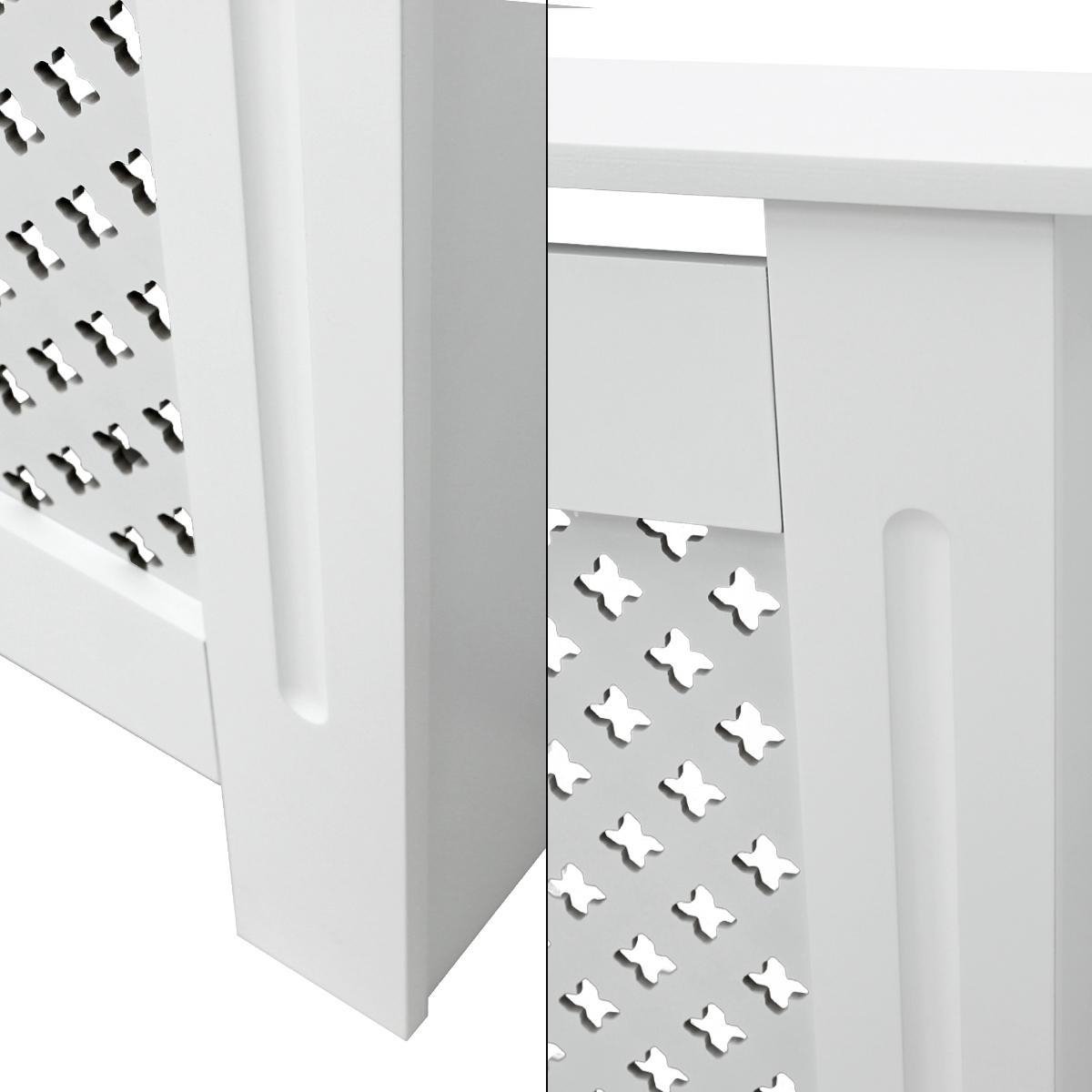 Cache Radiateur Hauteur 100 Cm HOMCOM Cache Radiateur Ajustable Couvercle De Radiateur Contemporain à Motif Nid D'abeille 136-200 X 21,5 X 91,7 Cm Cache-radiateur En Bois Pour Chambre à Coucher, Salon