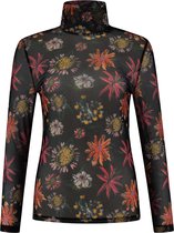 Pom Amsterdam Dames Flower Love Top Zwart maat 36