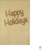 Lay3rD Lasercut - Houten Kerstkaart - Happy Holidays - Berk