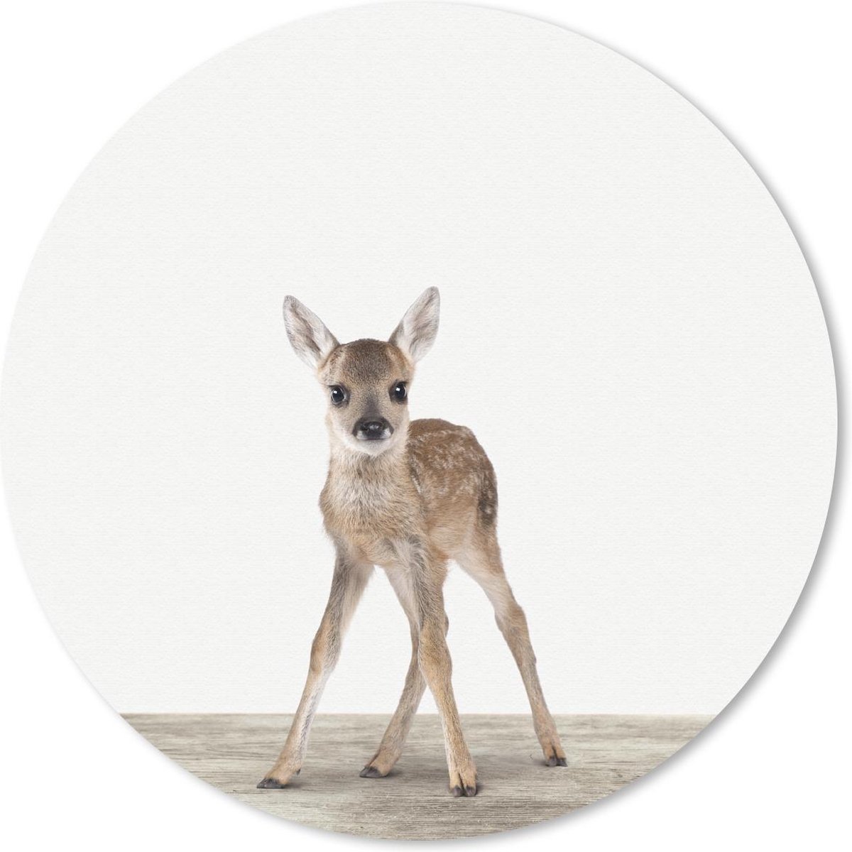Muismat rond 40x40 cm - Mousepad Dieren - Hert - Baby - Ronde muismatten