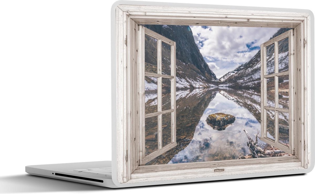 Laptop sticker - 11.6 inch - Doorkijk - Bergen - Steen - 30x21cm - Laptopstickers - Laptop skin - Cover