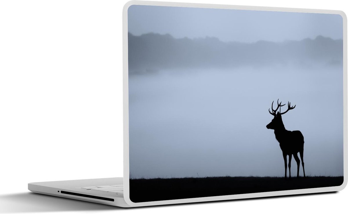 Afbeelding van product SleevesAndCases  Laptop sticker - 14 inch - Hert - Mist - Silhouet