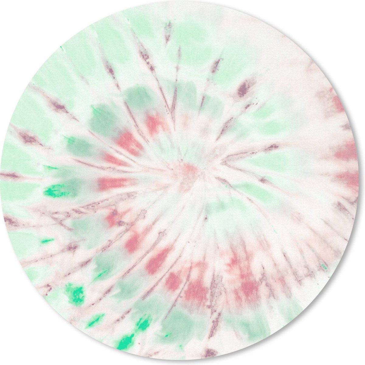 Muismat rond 50x50 cm - Mousepad Tie dye - Hippie - Groen - Ronde muismatten