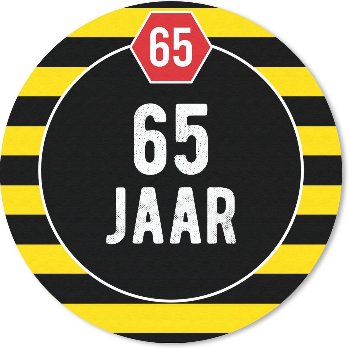 Muismat rond 50x50 cm - Mousepad Jubileum - Decoratie - 65 jaar - Ronde muismatten