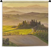 Wandkleed - Wanddoek - Toscane - Heuvels - Landschap - 180x180 cm - Wandtapijt