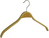 De Kledinghanger Gigant - 5 x Mantel / kostuumhanger berkenhout naturel gelakt met schouderverbreding, 46 cm