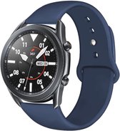 Siliconen Smartwatch bandje - Geschikt voor  Samsung Galaxy Watch 3 sport band 45mm - donkerblauw - Strap-it Horlogeband / Polsband / Armband