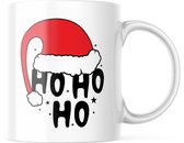 Kerst Mok met tekst: "Ho Ho Ho" met kerstmuts | Kerst Decoratie | Kerst Versiering | Grappige Cadeaus | Koffiemok | Koffiebeker | Theemok | Theebeker