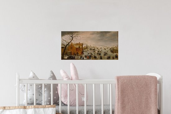 Stickers Stickers muraux - Paysage de glace - Peinture d'Hendrick Avercamp - 30x20 cm - Film adhésif
