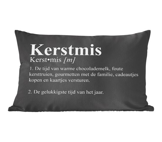 Sierkussens - Kussentjes Woonkamer - 60x40 cm - Kerst - Kerstmis definitie - Quotes - Woordenboek - Spreuken - Kerstversiering - Kerstdecoratie voor binnen - Woonkamer