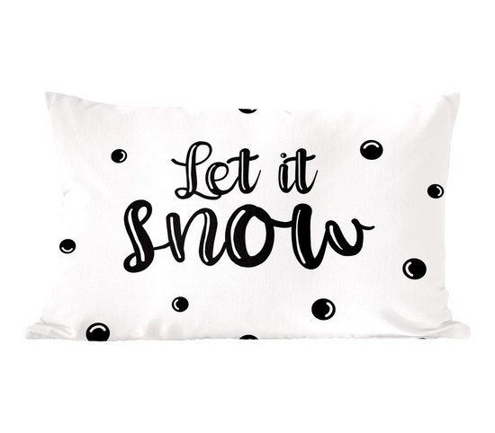 Sierkussens - Kussentjes Woonkamer - 50x30 cm - Kerstmis - Quotes - Sneeuw - Spreuken - Let it snow - Kerstversiering - Kerstdecoratie voor binnen - Woonkamer