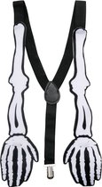 Folat Bretels Halloween Skelet 100 Cm Polyester Zwart/wit
