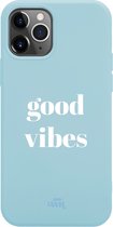 iPhone 11 Pro Max - Good Vibes Blue - iPhone Short Quotes Case
