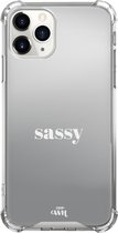 Mirror Case - Sassy White - Spiegelhoesje geschikt voor Apple iPhone 11 Pro Max hoesje - Shockproof case met bumpers - Shock proof spiegel hoesje