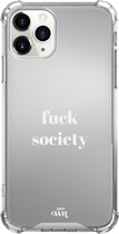 Mirror Case - Fuck Society - Spiegel hoesje geschikt voor Apple iPhone 11 Pro hoesje - Spiegelhoesje met tekst - Statement - Hoesje met spiegel geschikt voor iPhone 11 Pro - Fuck S