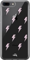 Thunder Pink - iPhone Transparant Case - Transparant hoesje geschikt voor de iPhone 7 Plus / 8 Plus hoesje - Doorzichtig hoesje geschikt voor iPhone 8 Plus / 7 Plus case - Shockpro