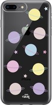 xoxo Wildhearts case voor iPhone 7/8 Plus - Colorful Planets - xoxo Wildhearts Transparant Case
