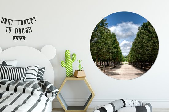 Le jardin du Louvre aux beaux arbres verts Cercle mural aluminium ⌀ 140 cm