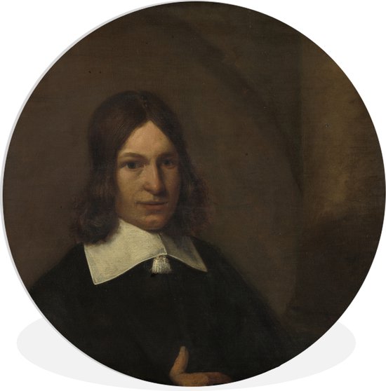 Wandcirkel - Kunststof - Zelfportret - Schilderij van Pieter de Hooch - ⌀