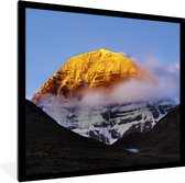 Fotolijst incl. Poster - Zonsondergang over de Kailash in Tibet - 40x40 cm - Posterlijst