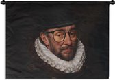 Wandkleed - Wanddoek - Willem van Oranje - Adriaen Thomasz - Bril - 180x135 cm - Wandtapijt