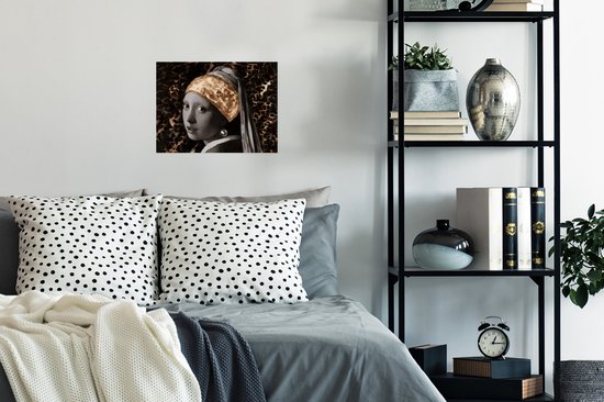 Affiche Jeune Fille à la Perle - Peinture - Imprimé Panthère - 40x30 cm