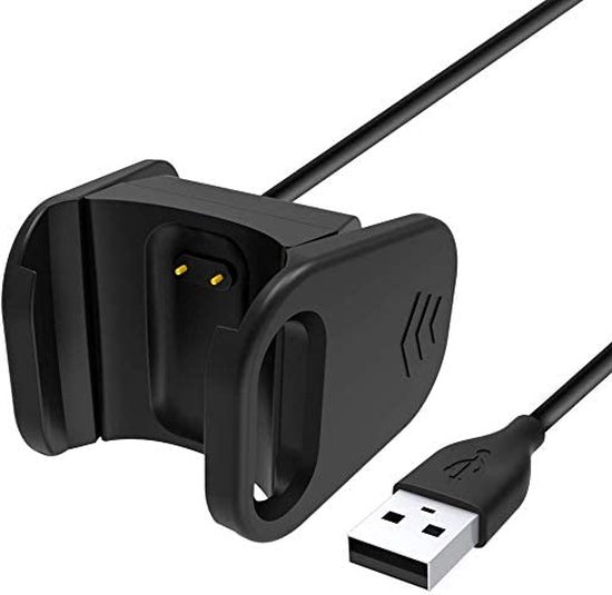 Case2go - Oplaadkabel geschikt voor Fitbit Charge 3 - USB-kabel - 1.0 meter  - Zwart | bol.com