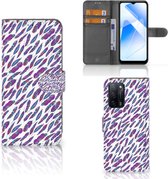 Telefoonhoesje OPPO A16/A16s | OPPO A54s Flip Cover Feathers Color