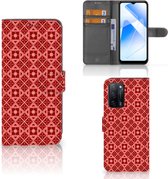 Coque Smartphone OPPO A16/A16s | Etui Portefeuille OPPO A54s Rouge Batik