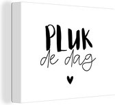 Toile Peinture Proverbes - Carpe diem - Coeur - 40x30 cm - Décoration murale