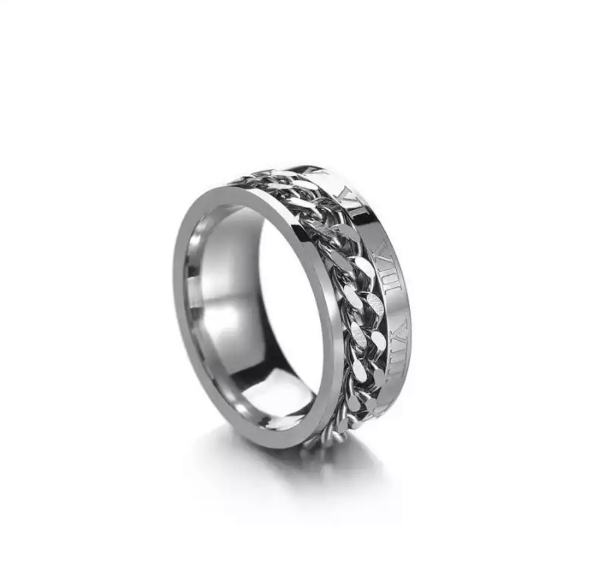 Chain Roman | Ring | Zilver |Roman | Ringen Mannen | 21mm | Ring Heren | Mannen Cadeau voor Man Cadeautjes | Valentijn | Valentijnscadeau