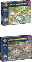 Jan van Haasteren Puzzelbundel - 2 stuks - Kamperen in het Bos 1000 Stukjes & Dierentuin 1000 stukjes