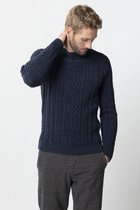 Sissy-Boy - Donkerblauwe wollen cable knit trui