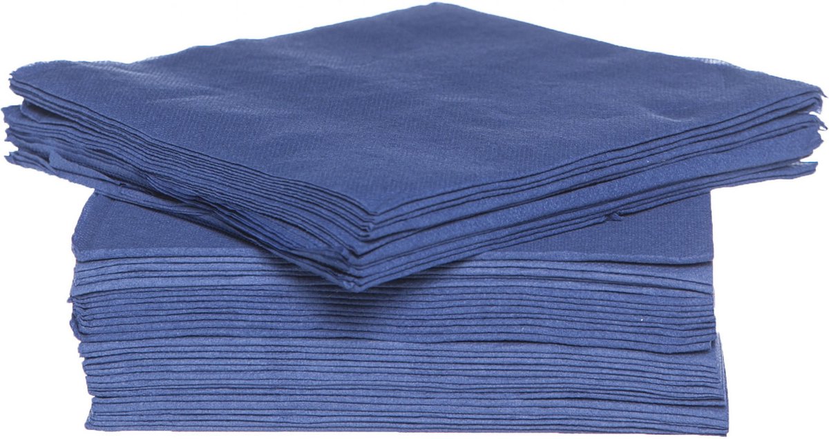 Cosy & Trendy Servetten - donkerblauw - 80x - 38 x 38 cm - Tafeldecoratie - Papier - luxe kwaliteit