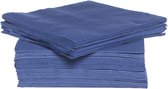 80x serviettes de qualité de luxe bleu 38 x 38 cm - Fournitures de fête à Thema décoration de table serviettes jetables