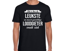 Dit is hoe de leukste en meest geweldige loodgieter eruit ziet cadeau t-shirt - zwart voor heren - beroepen shirt L
